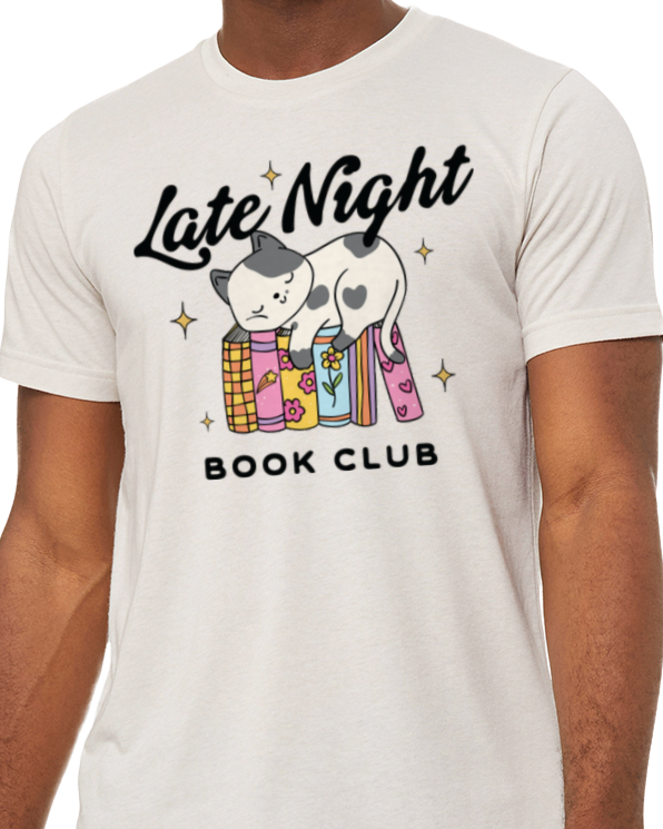 Late Night Book Club Sleeping Cat Tshirt