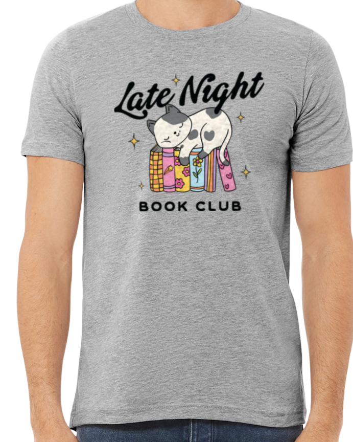 Late Night Book Club Sleeping Cat Tshirt