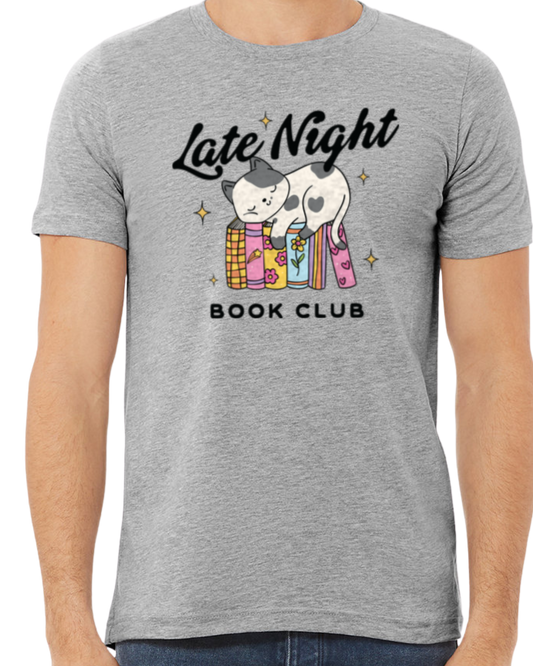 Late Night Book Club Sleeping Cat Tshirt